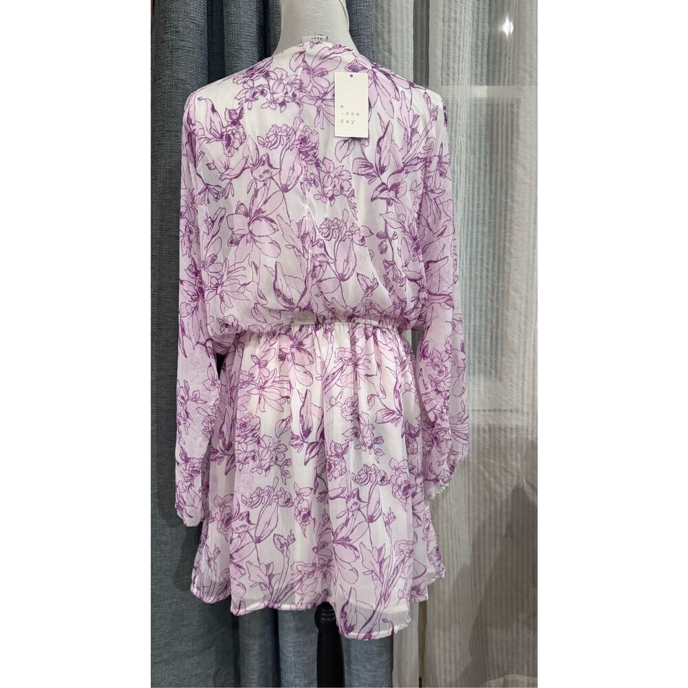 A new day purple‎ flower summer beach dress size medium - Picture 7 of 9